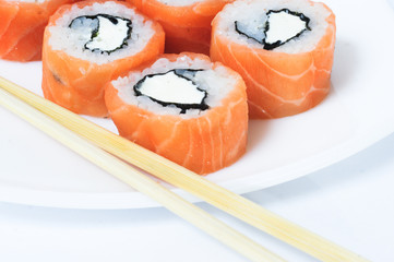 Various kinds of sushi and sashimi