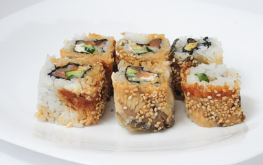 Various kinds of sushi and sashimi