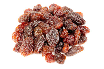 Dark Raisins Isolated on White Background