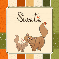 new baby kitten with his mother