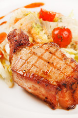 steak with vegetables