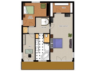 2D floor plan of the house second level.