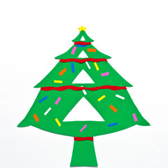 christmas tree papercraft on white background