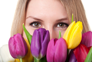 beauty woman with tulip