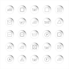 Buttons for the washing of paper