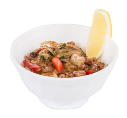 Asian spicy seafood noodle