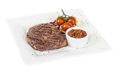 Grilled Beef Steak Isolated On a White Background
