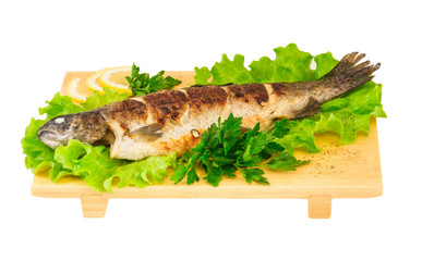 Roasted striped sea bass