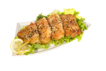 Roasted fish with lemon
