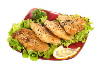 Roasted fish with lemon
