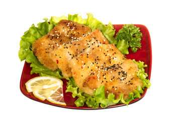 Roasted fish with lemon