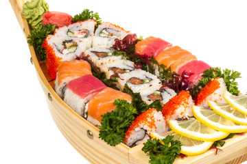 Set of sushi and rolls
