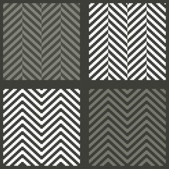 4 seamless swatches with lambdoidal herringbone patterns - 43566921
