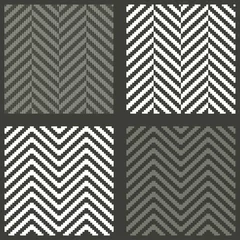 Papier Peint photo Lavable Zigzag 4 échantillons sans couture avec des motifs à chevrons lambdoïdaux