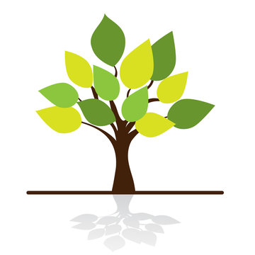 card with stylized tree and text, vectori image