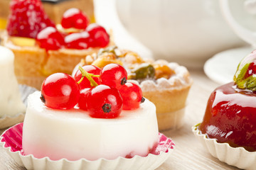 small beautiful red fruit pastry