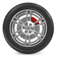 Obraz premium Car Wheel isolated on white background
