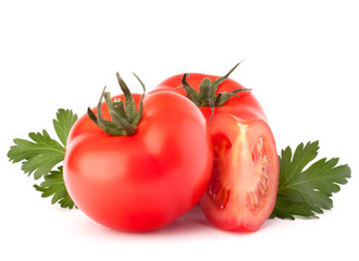 Tomato vegetables and parsley leaves still life