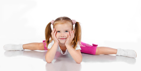 Gymnast cute little girl isolated © svetamart