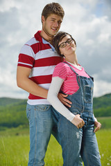 Obraz premium romantic young couple in love together outdoor
