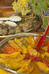 Pickled vegetable salad at market.
