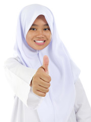 Thumb up Muslim teen