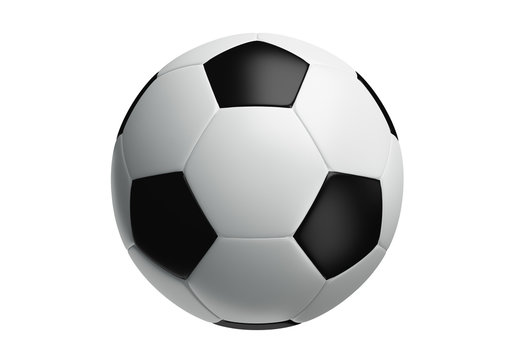 Isolated of soccer ball 3d rendering