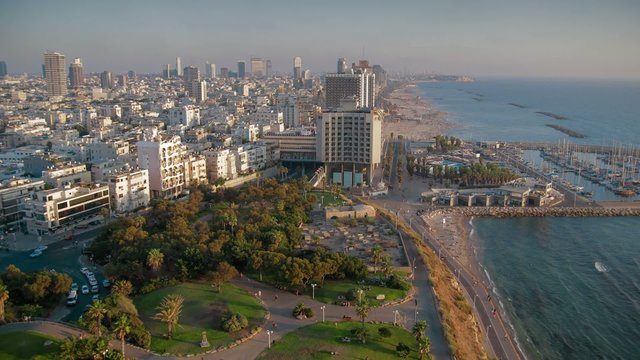 Time lapse Tel Aviv beach coastline