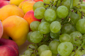 Peach and grapes