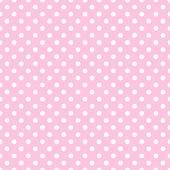 White Polka Dots on Pale Pink