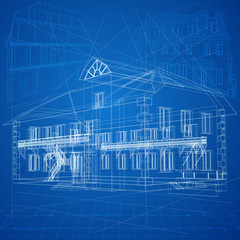 Urban Blueprint (vector). Architectural background