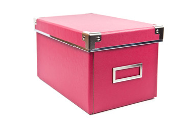 Purple paper box on white background