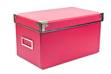 Purple paper box on white background