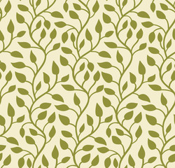 Seamless elegant leaf pattern. Vector illustration