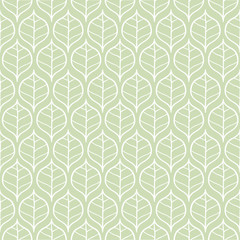 Seamless green leaf pattern. Vector illustration