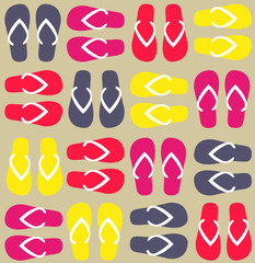 Funny flip flops pattern. Vector illustration