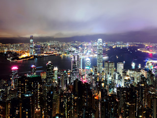 Obraz premium Hong Kong skyline at night