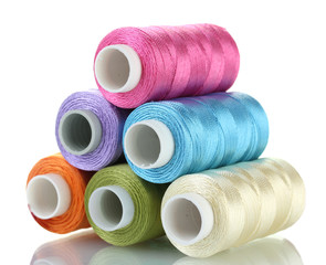 bright bobbin thread isolated on white.