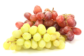 ripe sweet grapes isolated on white