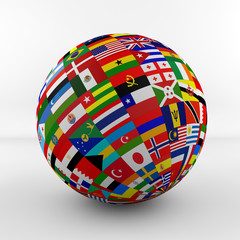 Obraz premium Flag Globe with different country flags