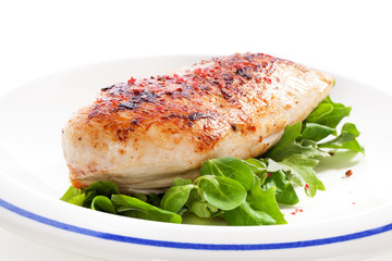Luxurious chicken with salad.