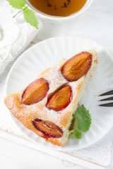 Homemade plum pie