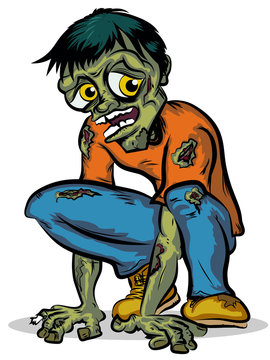 Crouching Zombie Character