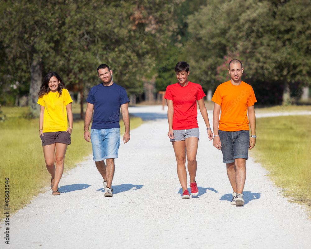 Canvas Prints Group of People Walking Outside