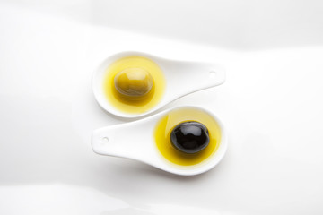 olive green and black olives