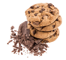 Thee fresh Cookied with Chocolate on white