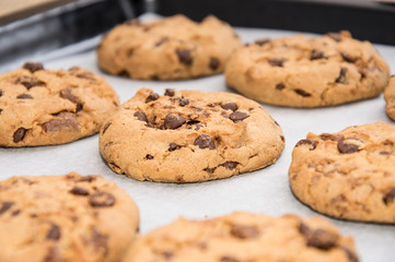 Fresh homemade Cookies on a griddle