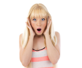 Fototapeta premium Woman looking surprise