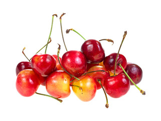 Several bing variety cherries