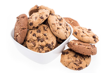 Mixed Cookies in a bowl on white